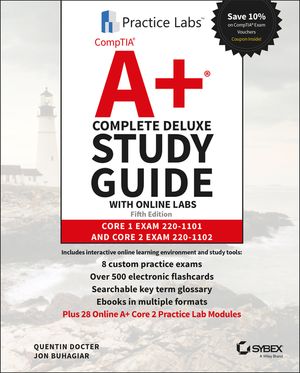 Comptia A+ Complete Deluxe Study Guide with Online Labs: Core 1 Exam 220-1101 and Core 2 Exam image number 0