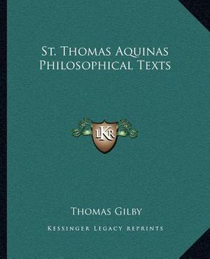 St. Thomas Aquinas Philosophical Texts image number 0