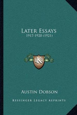 Later Essays: 1917-1920 (1921) image number 0