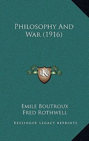 Philosophy and War (1916) image number 0