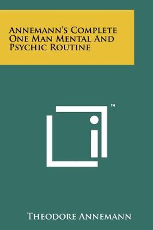 Annemann's Complete One Man Mental And Psychic Routine image number 0