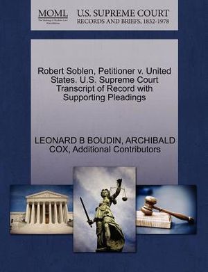 Robert Soblen, Petitioner V. United States. U.S. Supreme Court Transcript of Record with Supporting Pleadings image number 0