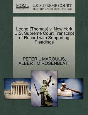 Leone (Thomas) V. New York U.S. Supreme Court Transcript of Record with Supporting Pleadings image number 0