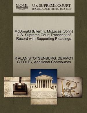 McDonald (Ellen) V. McLucas (John) U.S. Supreme Court Transcript of Record with Supporting Pleadings image number 0
