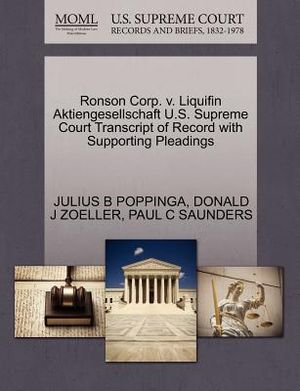 Ronson Corp. V. Liquifin Aktiengesellschaft U.S. Supreme Court Transcript of Record with Supporting Pleadings image number 0