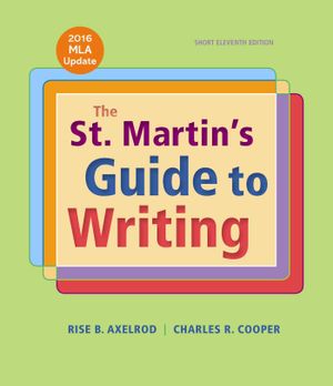 The St. Martin's Guide to Writing Short Edition with 2016 MLA Update image number 0