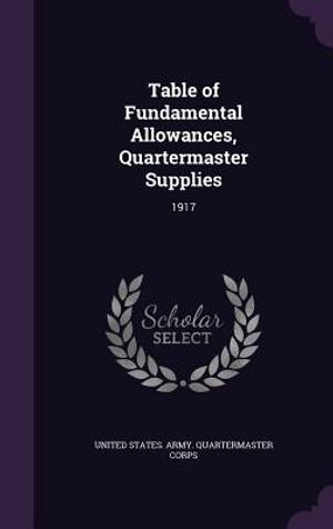 Table of Fundamental Allowances, Quartermaster Supplies: 1917 image number 0