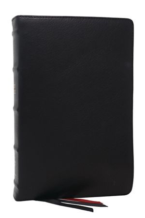 NKJV Bible: Single-Column Verse-By-Verse W/ 72,000 Cross-References, Black Goatskin Leather, Premier Collection, Comfort Print: New King James Version image number 0