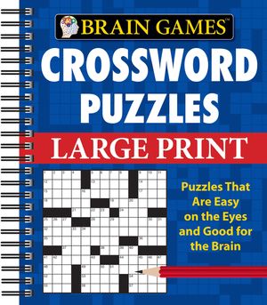 Brain Games - Crossword Puzzles - Large Print (Blue) image number 0