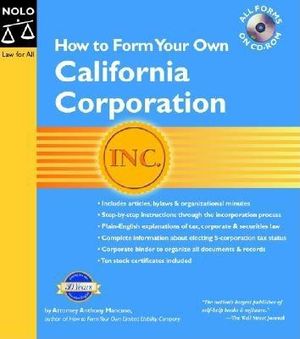 How to Form Your Own California Corporation (Binder W/CD) [With CDROM] image number 0