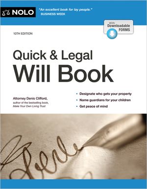 Quick & Legal Will Book image number 0