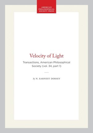 Velocity of Light: Transactions, American Philosophical Society (Vol. 34, Part 1) image number 0