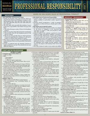 Professional Responsibility: A Quickstudy Laminated Reference Guide image number 0