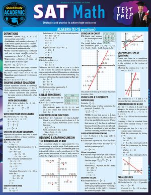SAT Math Test Prep: A Quickstudy Laminated Reference Guide image number 0