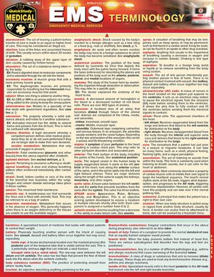 EMS Terminology: A Quickstudy Laminated Reference Guide image number 0