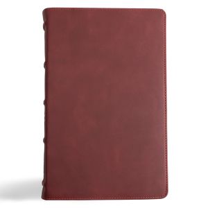 CSB Single-Column Personal Size Bible, Holman Handcrafted Collection, Premium Marbled Burgundy Calfskin image number 0