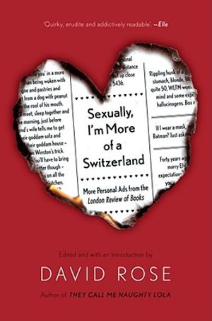 Sexually, I'm More of a Switzerland: More Personal Ads from the London Review of Books image number 0