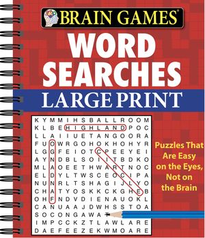 Brain Games - Word Searches - Large Print (Red) image number 0