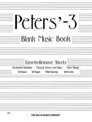 Peters' Blank Music Book (White) image number 0