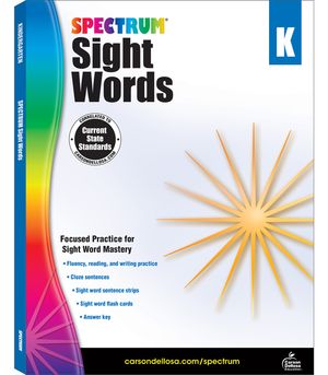 Spectrum Sight Words, Grade K image number 0