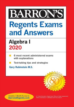 Regents Exams and Answers: Algebra I 2020 image number 0