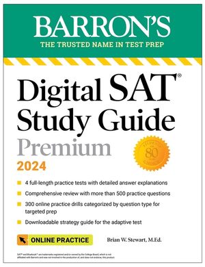 Digital SAT Study Guide Premium, 2024: Practice Tests + Comprehensive Review + Online Practice image number 0