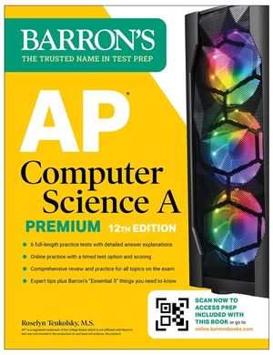 AP Computer Science a Premium, 2025: 6 Practice Tests + Comprehensive Review + Online Practice image number 0