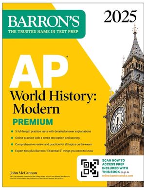 AP World History: Modern Premium 2025: 5 Practice Tests + Comprehensive Review + Online Practice image number 0