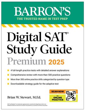 SAT Premium Study Guide 2025: 5 Practice Tests + Comprehensive Review + Online Practice image number 0