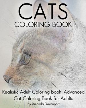 Cats Coloring Book: Realistic Adult Coloring Book, Advanced Cat Coloring Book for Adults image number 0