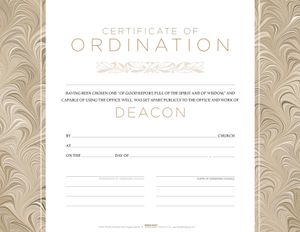 Deacon Ordination Flat Certificate (Pkg 6) image number 0