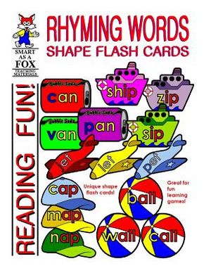 Rhyming Words Shape Flash Cards image number 0