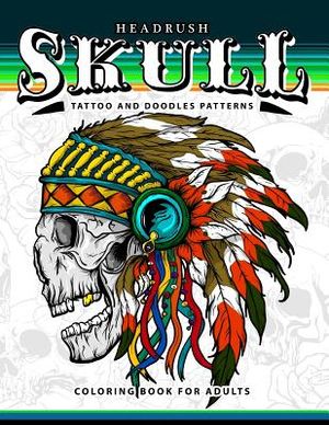 Skull Tattoo and Doodles Patterns: A Coloring Books for Adults image number 0