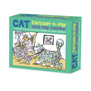 Cat Cartoon-A-Day by Jonny Hawkins 2026 5.4 X 6.2 Box Calendar image number 0