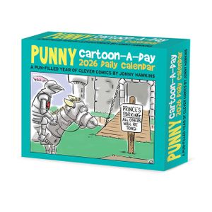 Punny Cartoon-A-Day by Jonny Hawkins 2026 5.4 X 6.2 Box Calendar image number 0