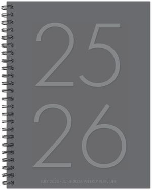 Classic Gray Academic July 2025 - June 2026 6.5 X 8.5 Weekly Monthly Softcover Planner image number 0