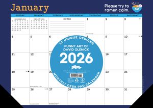 Punny Art of David Olenick 2026 17 X 12 Small Monthly Deskpad image number 0