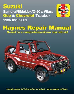 Suzuki Samurai/Sidekick/X-90 & Vitara, Geo & Chevrolet Tracker 1986 Thru 2001: 1986 Thru 2001: All 4-Cylinder Models image number 0