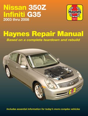 Nissan 350z & Infiniti G35 2003 Thru 2008 Haynes Repair Manual image number 0