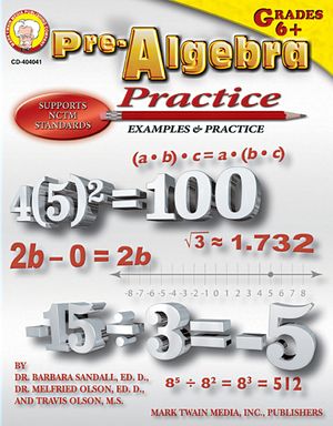 Pre-Algebra Practice Book, Grades 6 - 12 image number 0