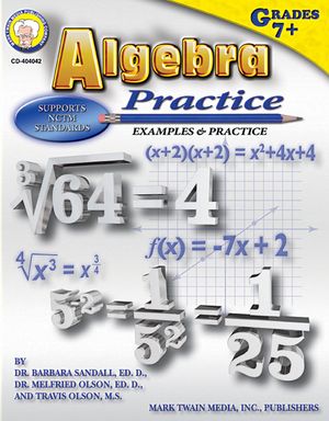 Algebra Practice Book, Grades 7 - 12 image number 0