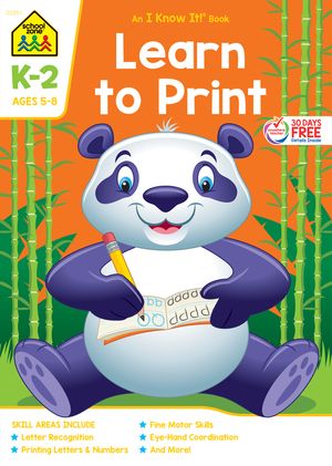 School Zone Learn to Print Workbook image number 0