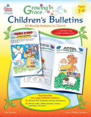 Growing in Grace Children's Bulletins, Ages 3 - 6: 52 Worship Bulletins for Church image number 0