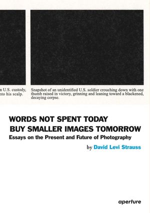 David Levi Strauss: Words Not Spent Today Buy Smaller Images Tomorrow: Essays on the Present and Future of Photography image number 0