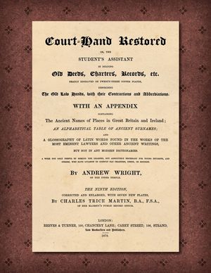 Court-Hand Restored [1879] image number 0