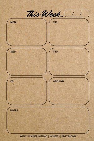 Weekly Planner Notepad: Kraft Brown, Daily Planning Pad for Organizing, Tasks, Goals, Schedule image number 0