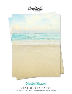 Pastel Beach Stationery Paper: Aesthetic Letter Writing Paper for Home, Office, Letterhead Design, 25 Sheets image number 0