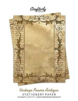 Vintage Frame Antique Stationery Paper: Antique Letter Writing Paper for Home, Office, 25 Sheets (Border Paper Design) image number 0