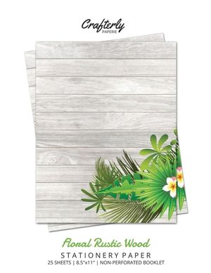 Floral Rustic Wood Stationery Paper: Cute Letter Writing Paper for Home, Office, 25 Sheets (Border Paper Design) image number 0