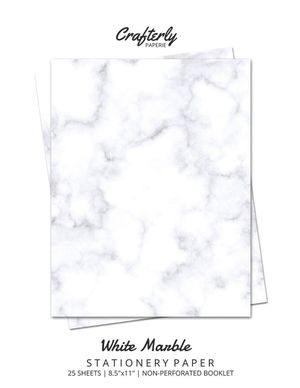 White Marble Stationery Paper: Cute Letter Writing Paper for Home, Office, Letterhead Design, 25 Sheets image number 0